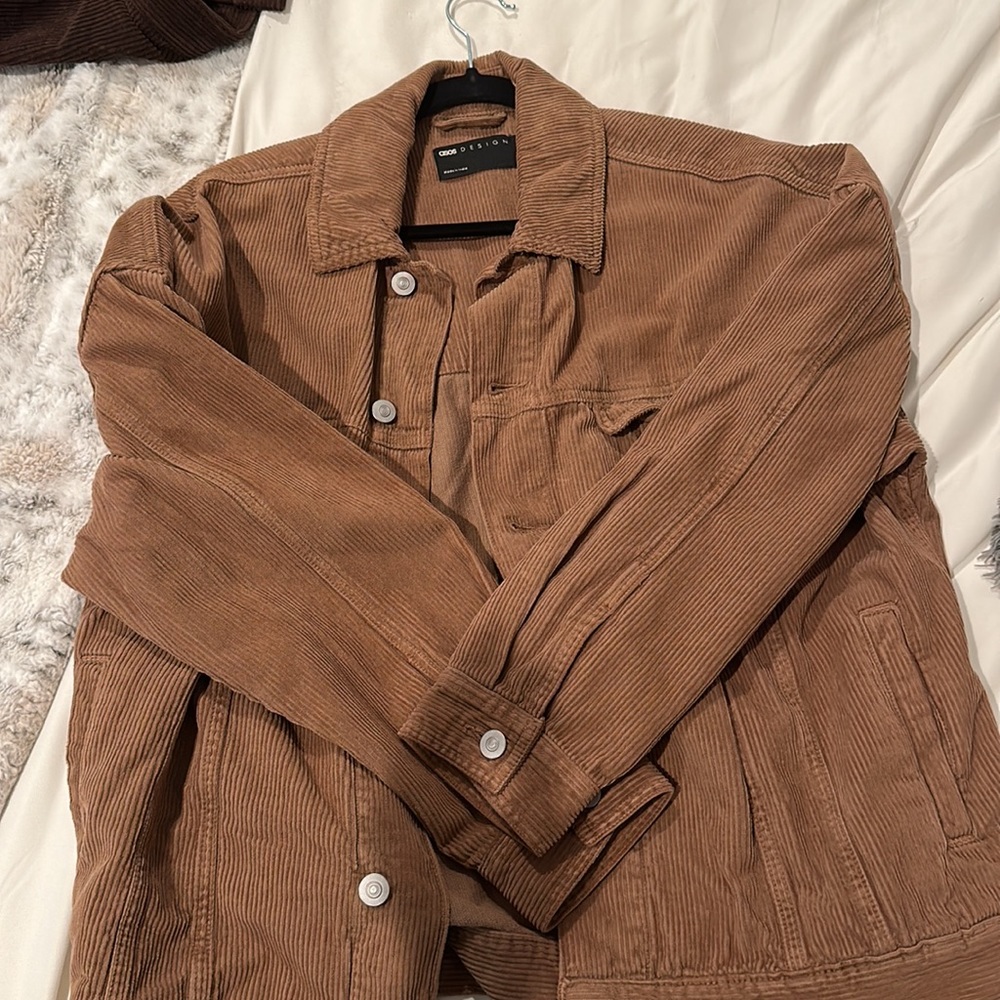 Asos Design Oversized Cord Jacket In Rust - image 3